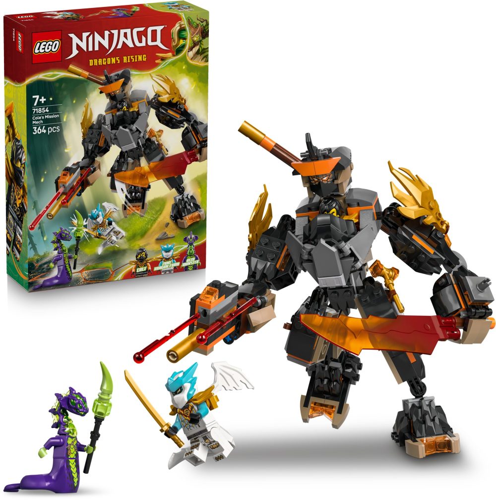 LEGO® NINJAGO® 71854 Cole's Expedition Robot and Zane the Dragon