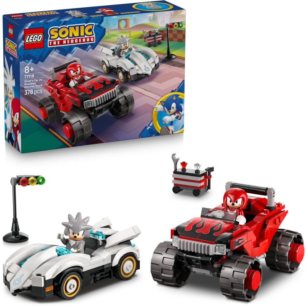 LEGO® Sonic the Hedgehog™ 77118 Silver and his car vs. Knuckles and his monster truck