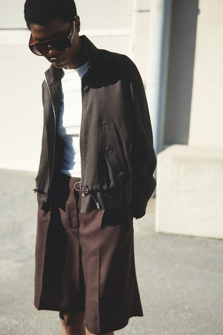 Linen-Blend Bermuda Shorts