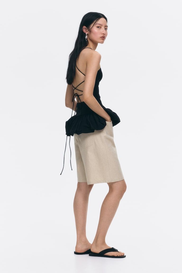 Linen-Blend Bermuda Shorts