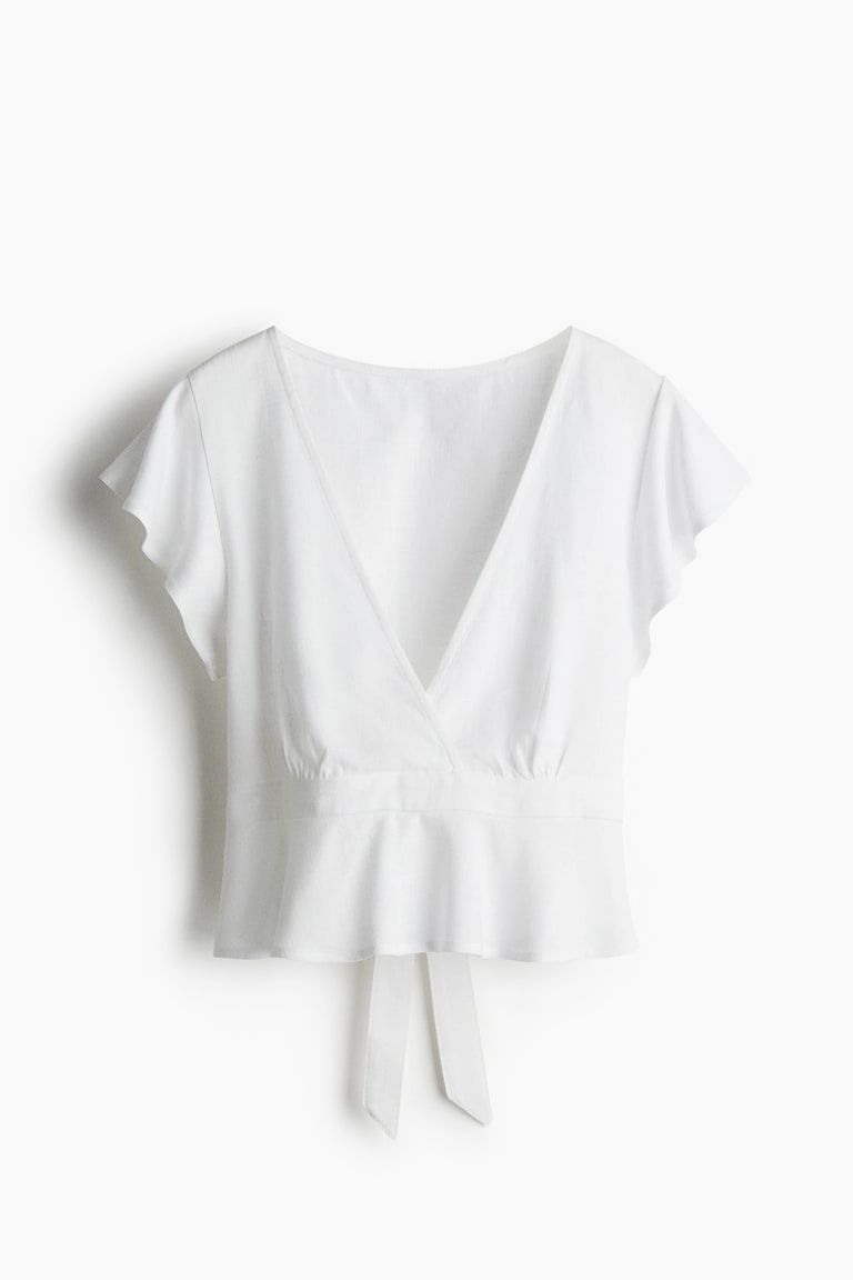 Linen-Blend Blouse