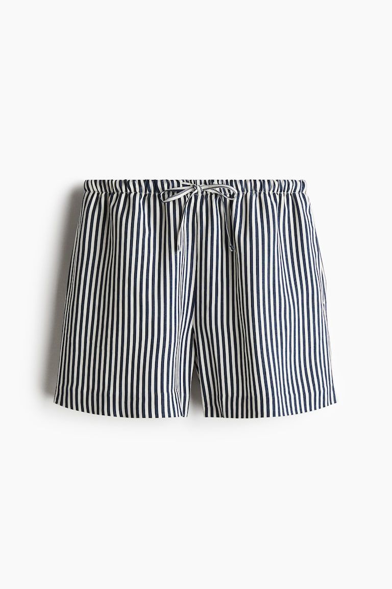 Linen-Blend Drawstring Shorts