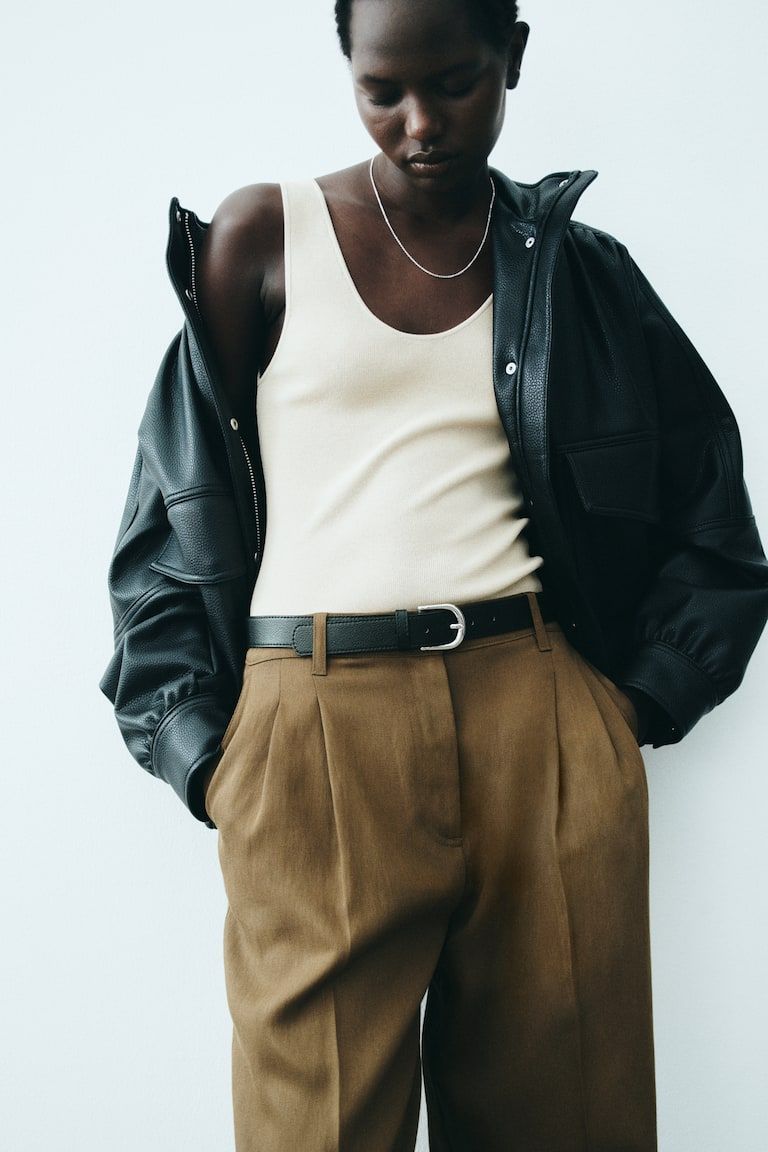 Linen-Blend Dress Pants