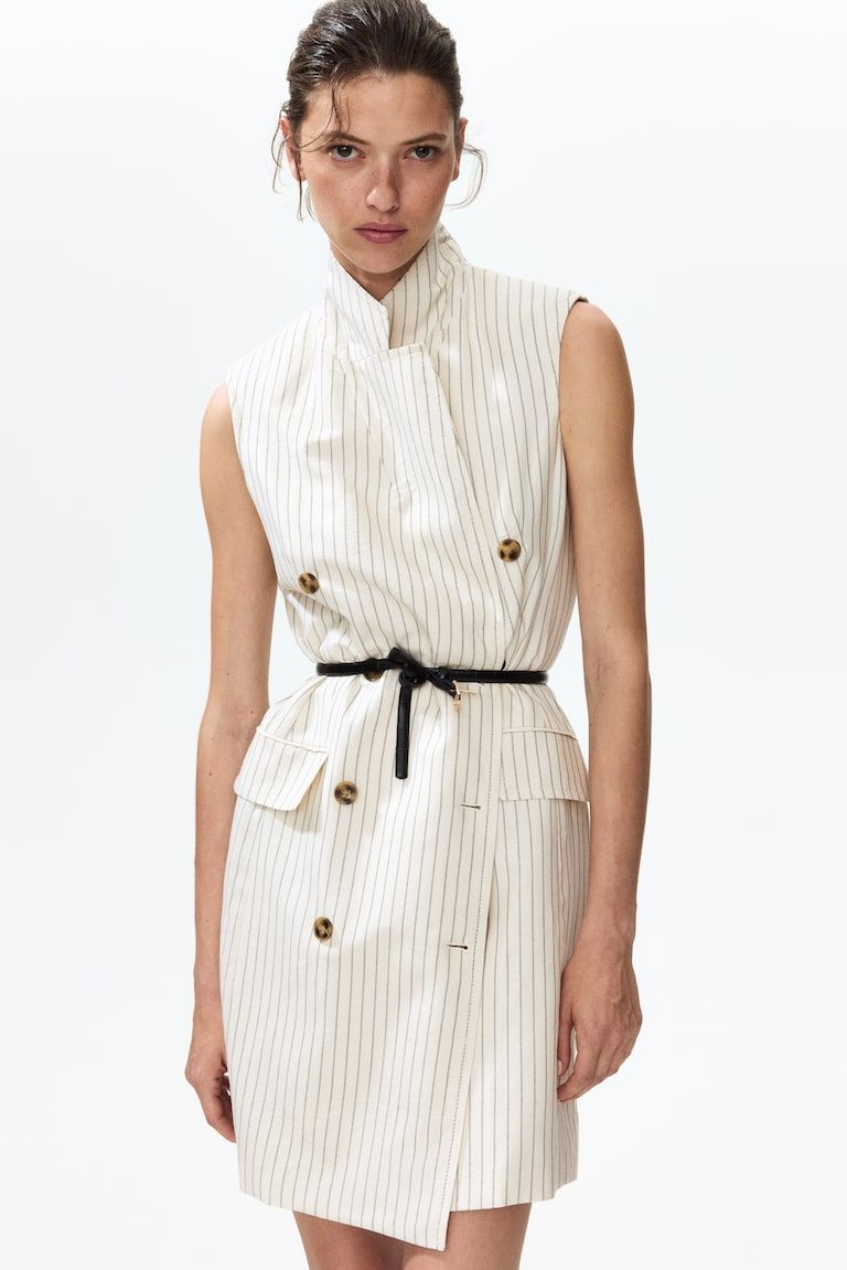 Linen-Blend Jacket Dress