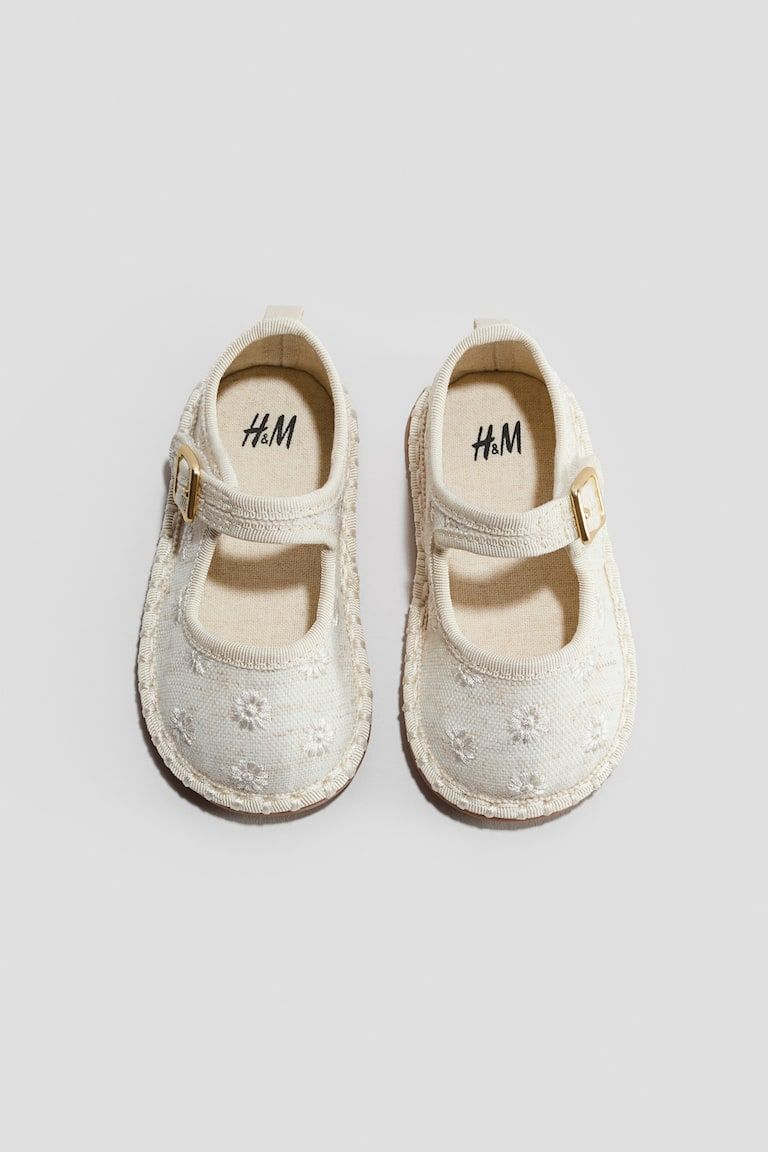 Linen-Blend Mary Janes