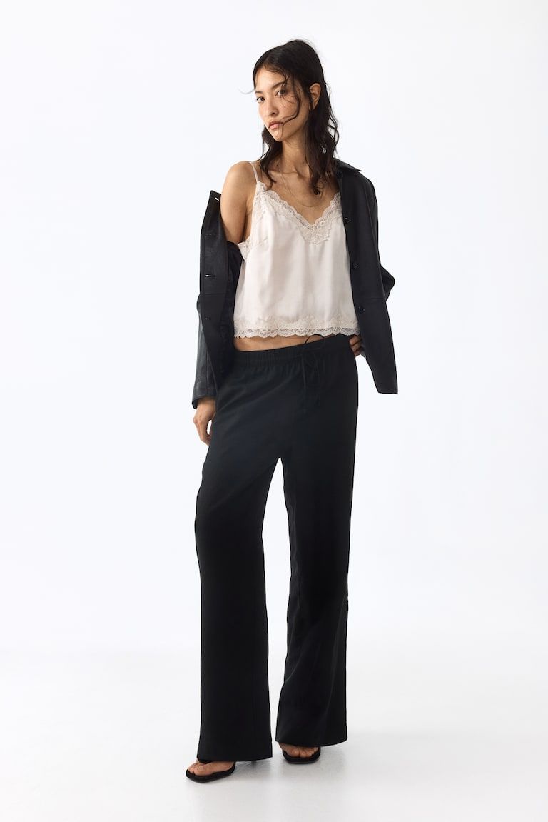 Linen-Blend Pants
