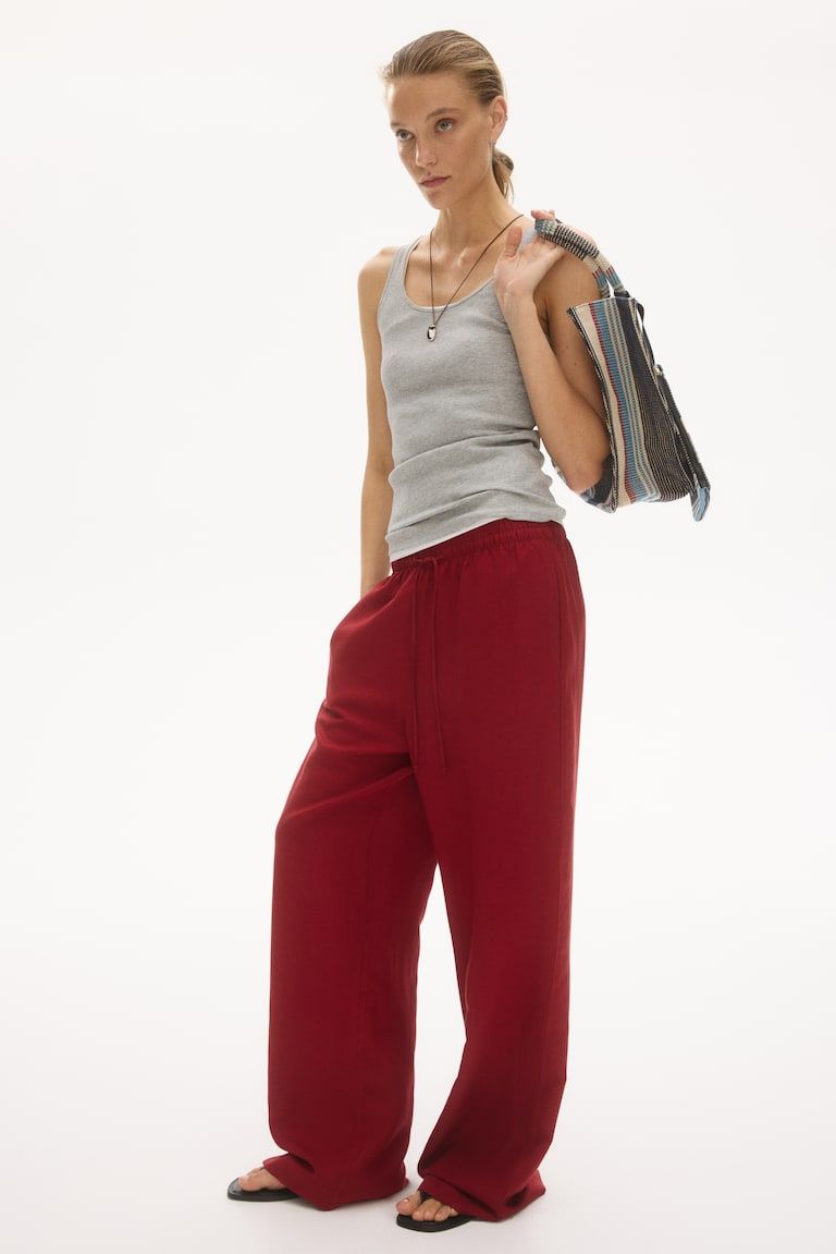 Linen-Blend Pants