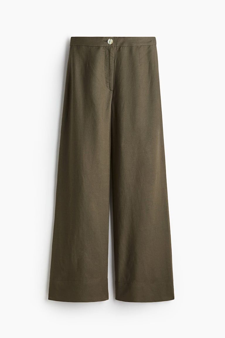 Linen-Blend Pants