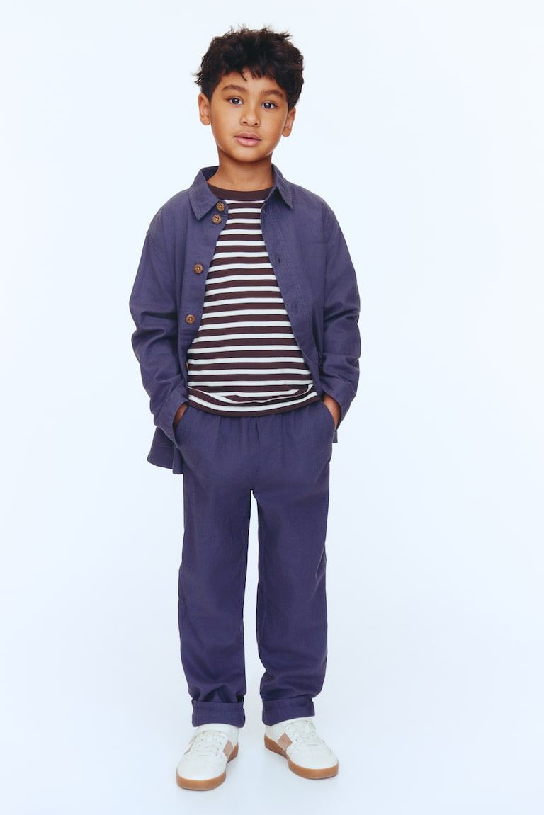 Linen-Blend Pants