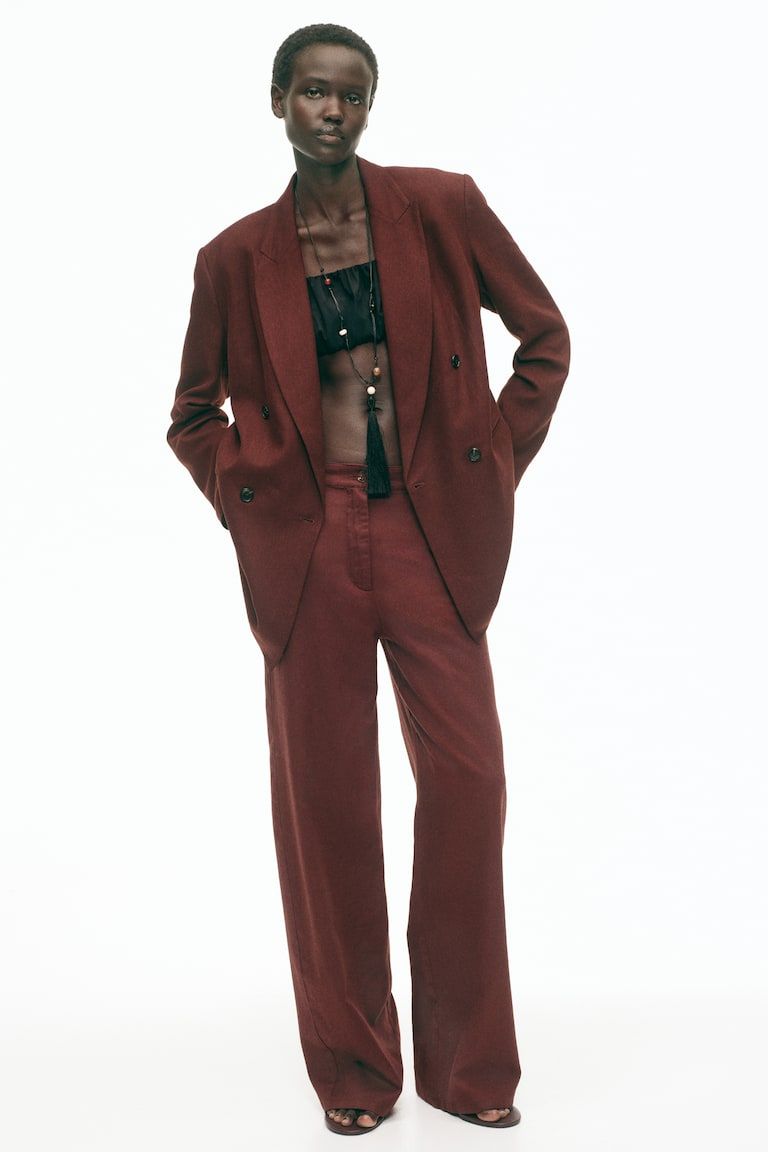 Linen-Blend Pants