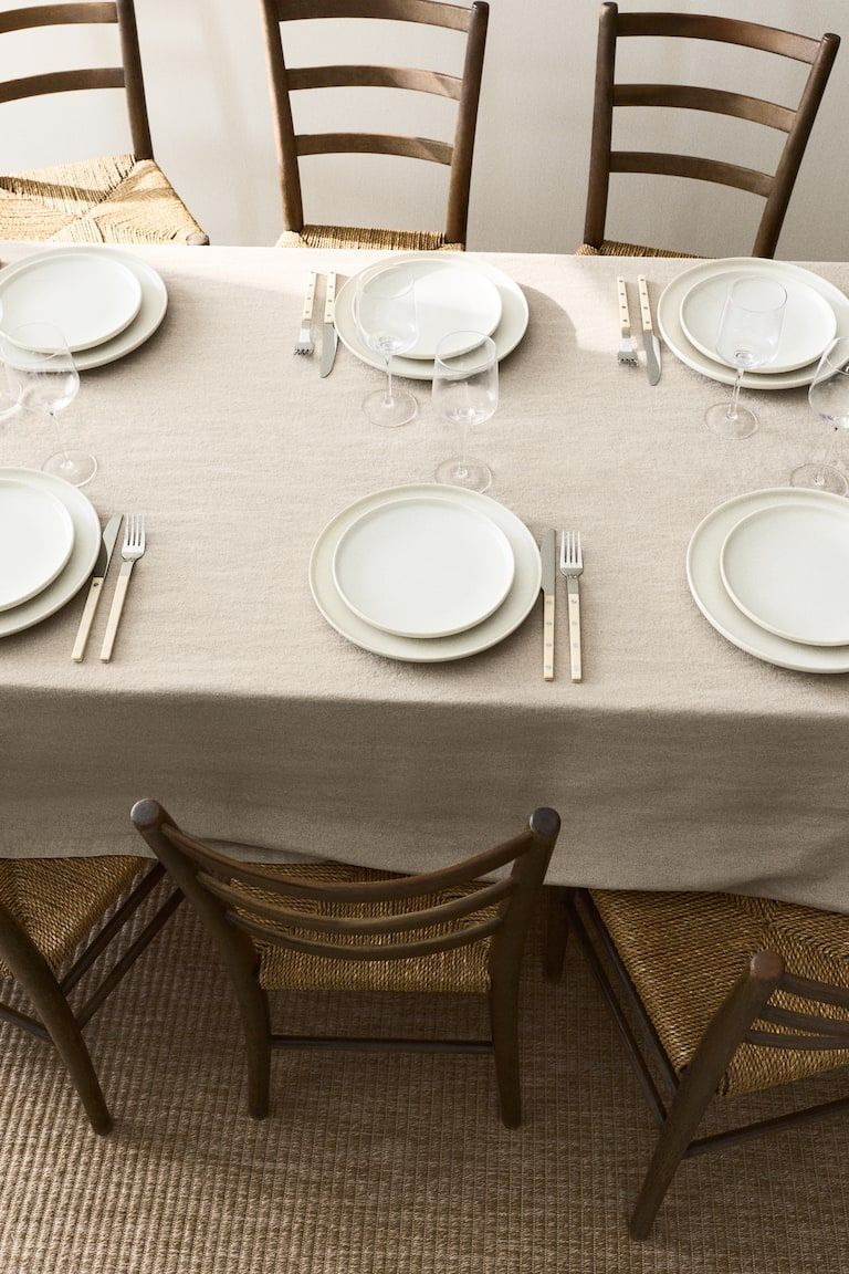 Linen-Blend Tablecloth