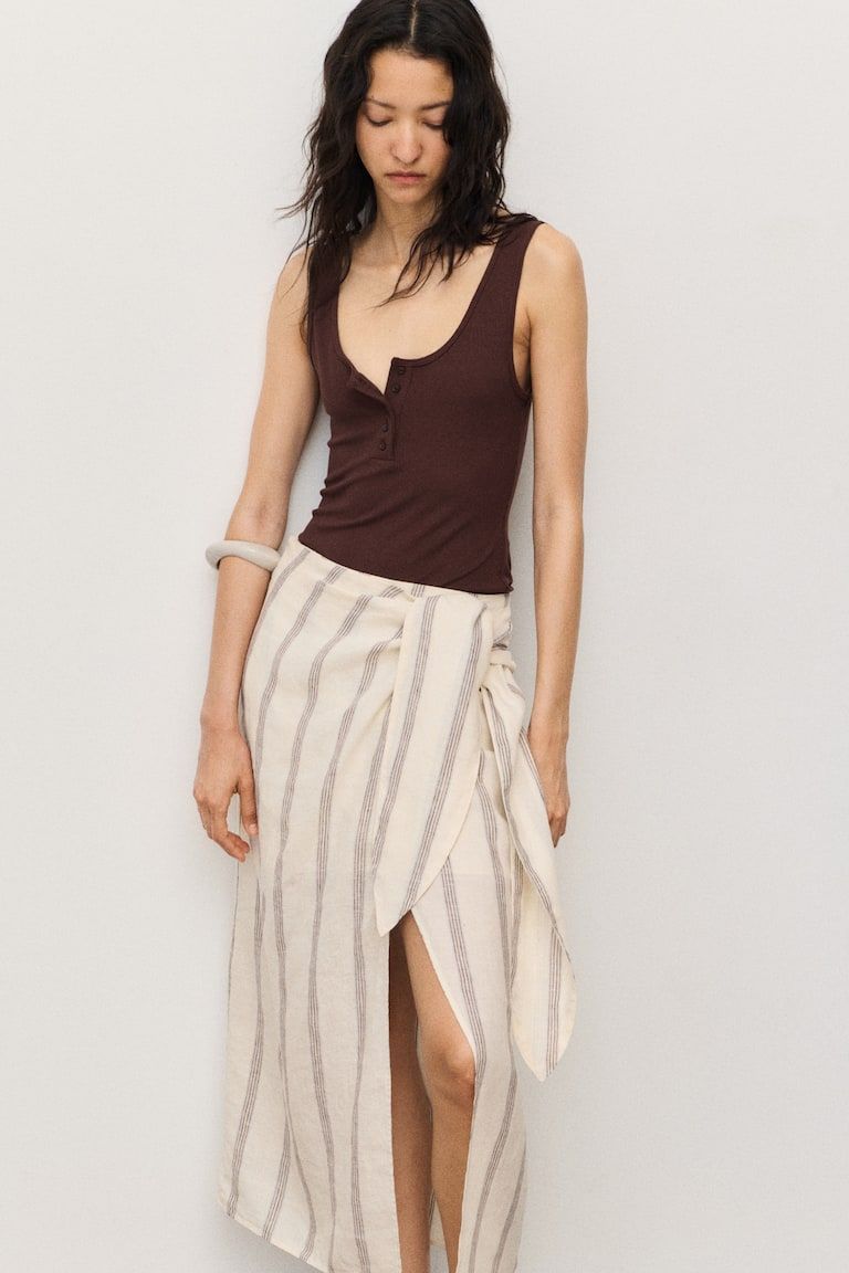 Linen wrap skirt