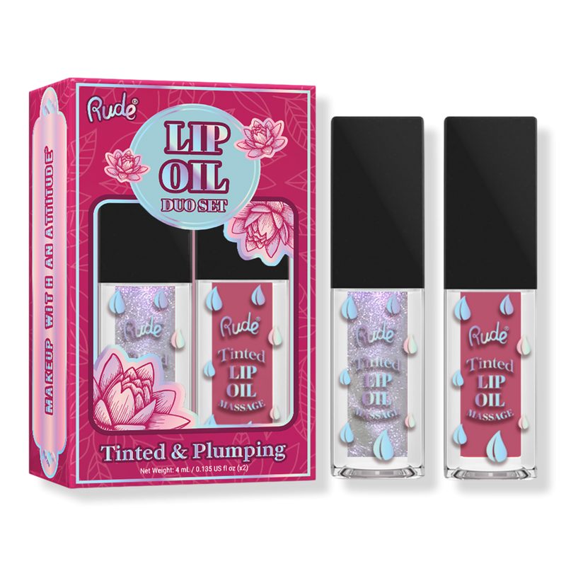 Lip Oil Massage Tinted & Plumping Lip Oil Duo Set - Oasis / Bliss