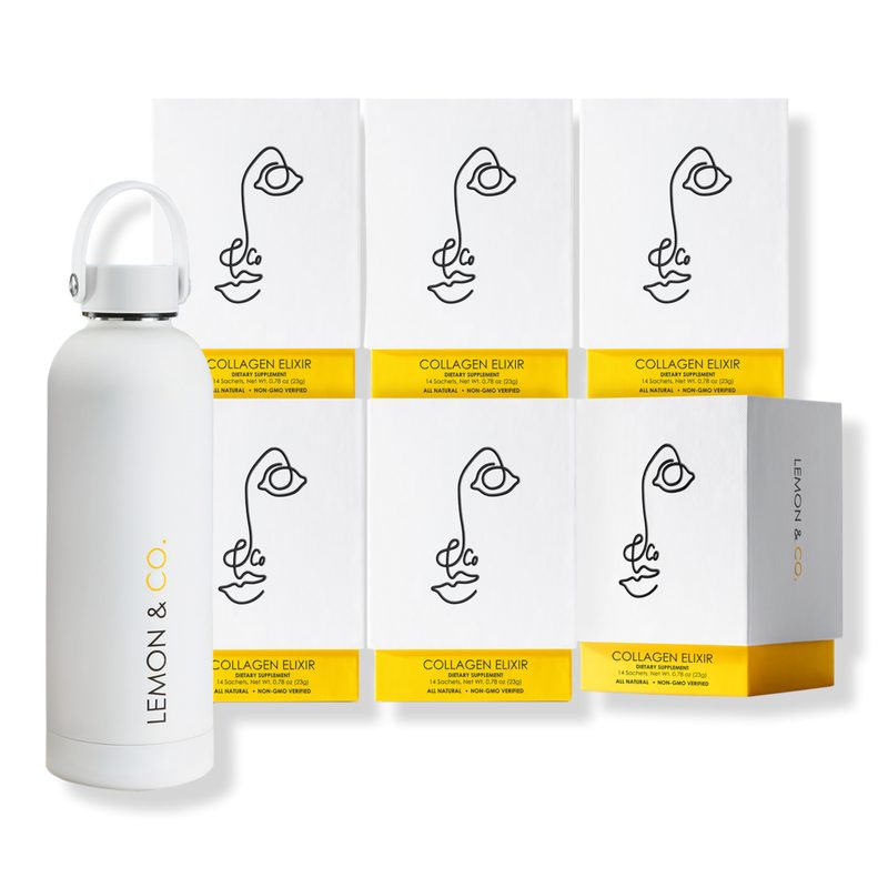 Liquid Collagen Drink Mix | Daily Elixir with Marine Collagen & Vitamin C, 12-Week Bundle