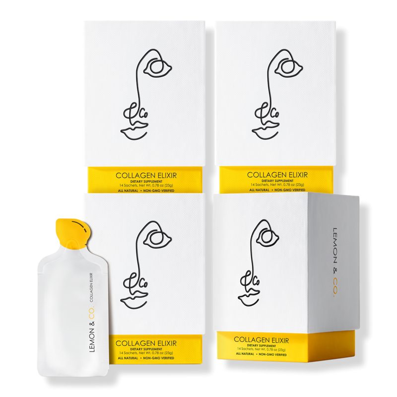 Liquid Collagen Drink Mix | Daily Elixir with Marine Collagen & Vitamin C, 8-Week Bundle