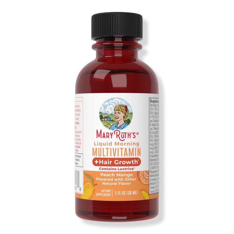 Liquid Morning Multivitamin + Hair Growth Peach Mango - 1 oz