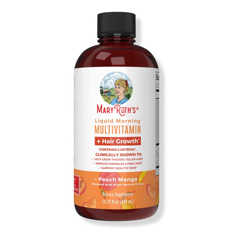 Liquid Morning Multivitamin + Hair Growth Peach Mango - 15.22 oz