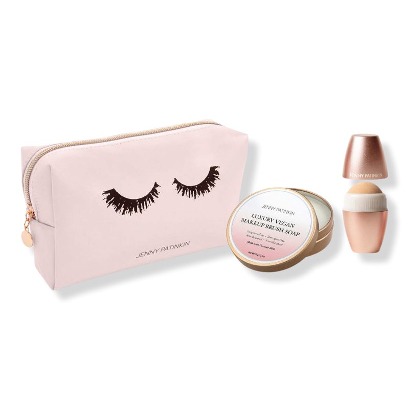 Little Luxuries Beauty Tool Set | Brush Cleaner, Oil Blotter & Makeup Case