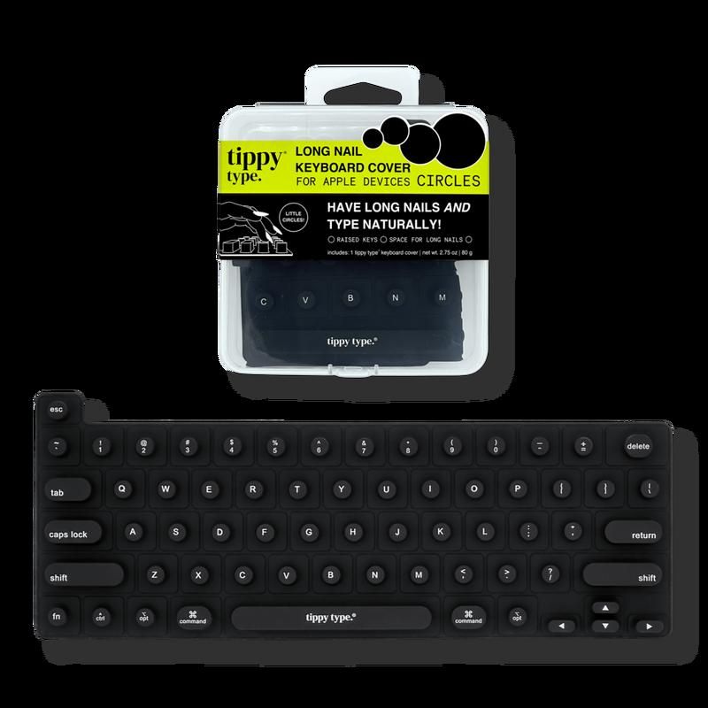Long Nail Keyboard Cover for Apple - Circles - Matte Black