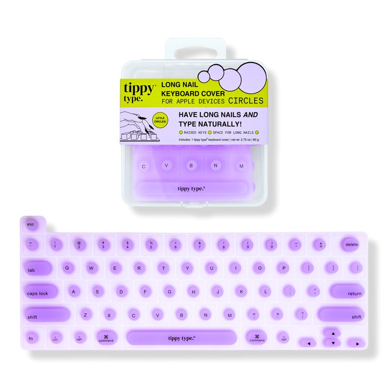 Long Nail Keyboard Cover for Apple - Circles - Violet Haze