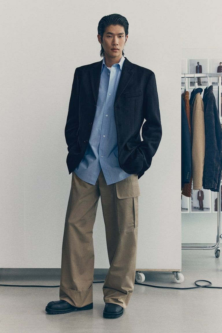 Long Single-Breasted Wool Jacket
