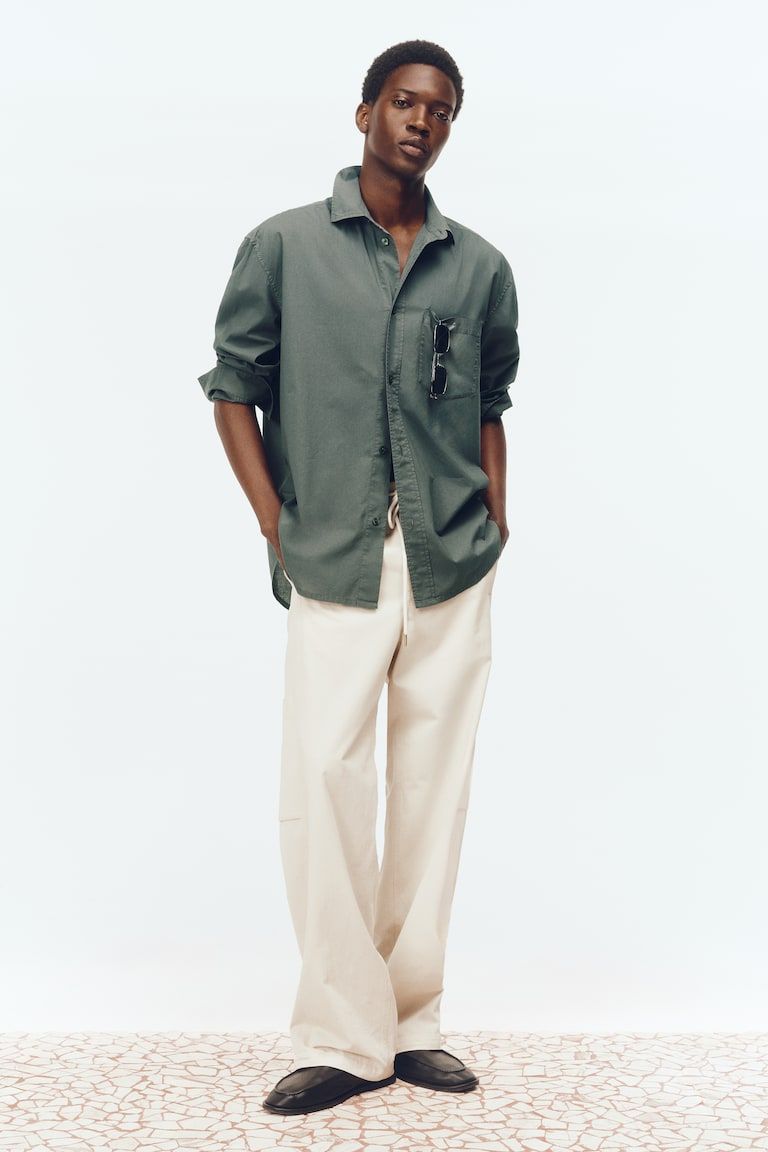 Loose-Fit Cotton Poplin Shirt