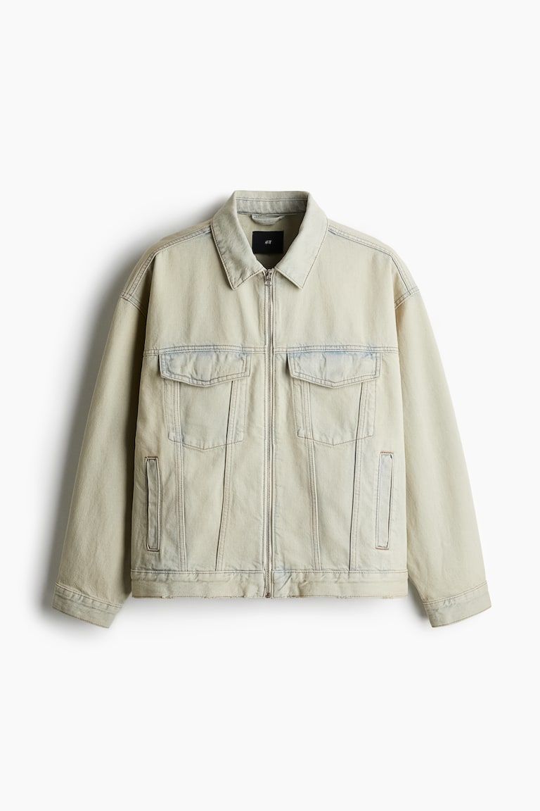 Loose-Fit Denim Worker Jacket