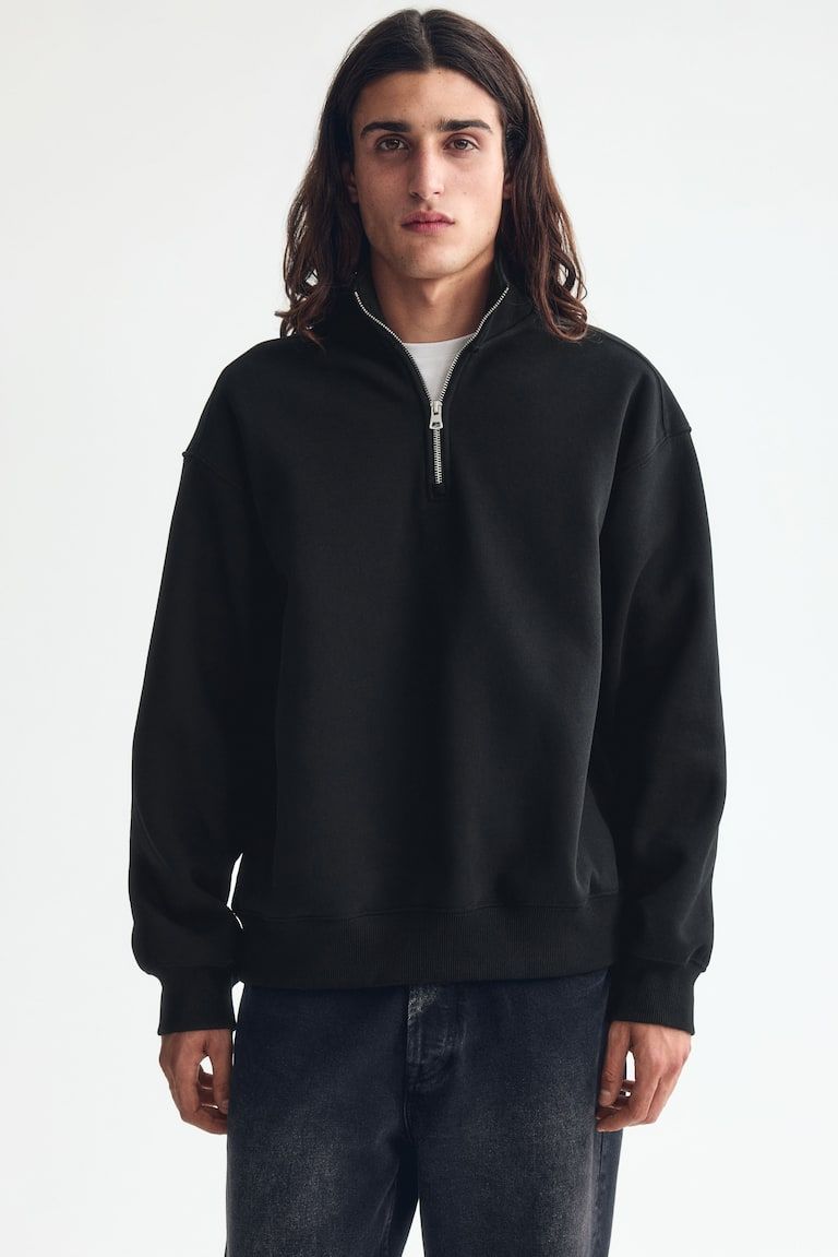 Loose Fit Half-Zip Sweatshirt