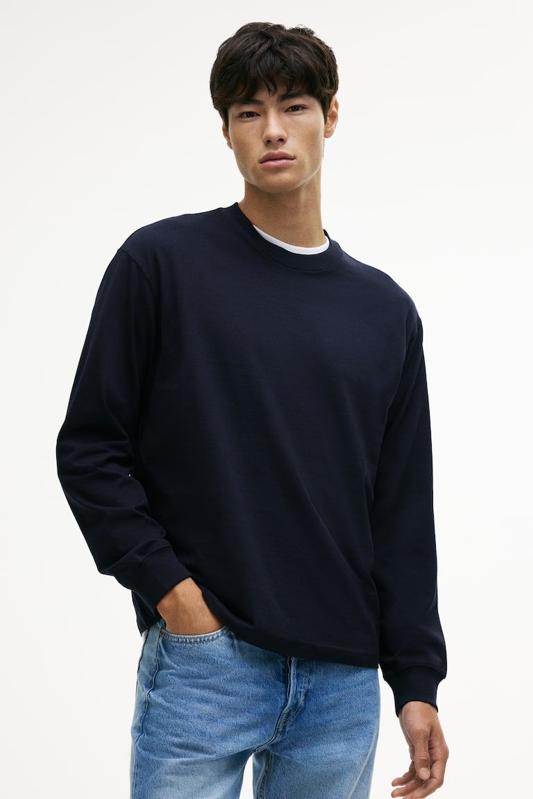 Loose-Fit Long-Sleeved Jersey Shirt