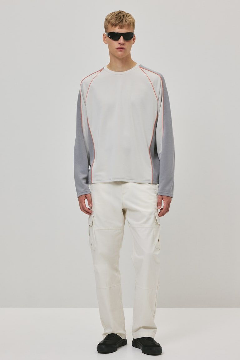 Loose-Fit Long-Sleeved Mesh Shirt