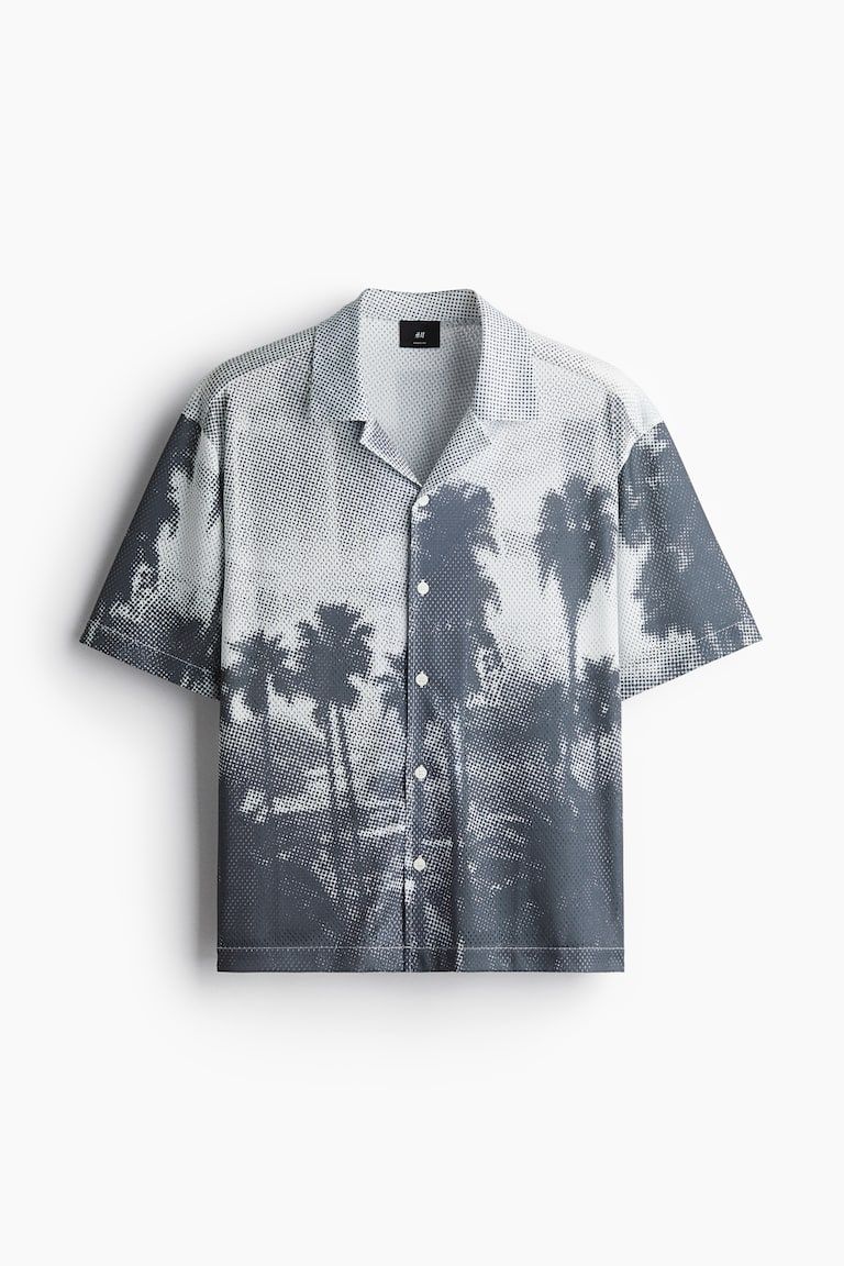 Loose-Fit Mesh Resort Shirt