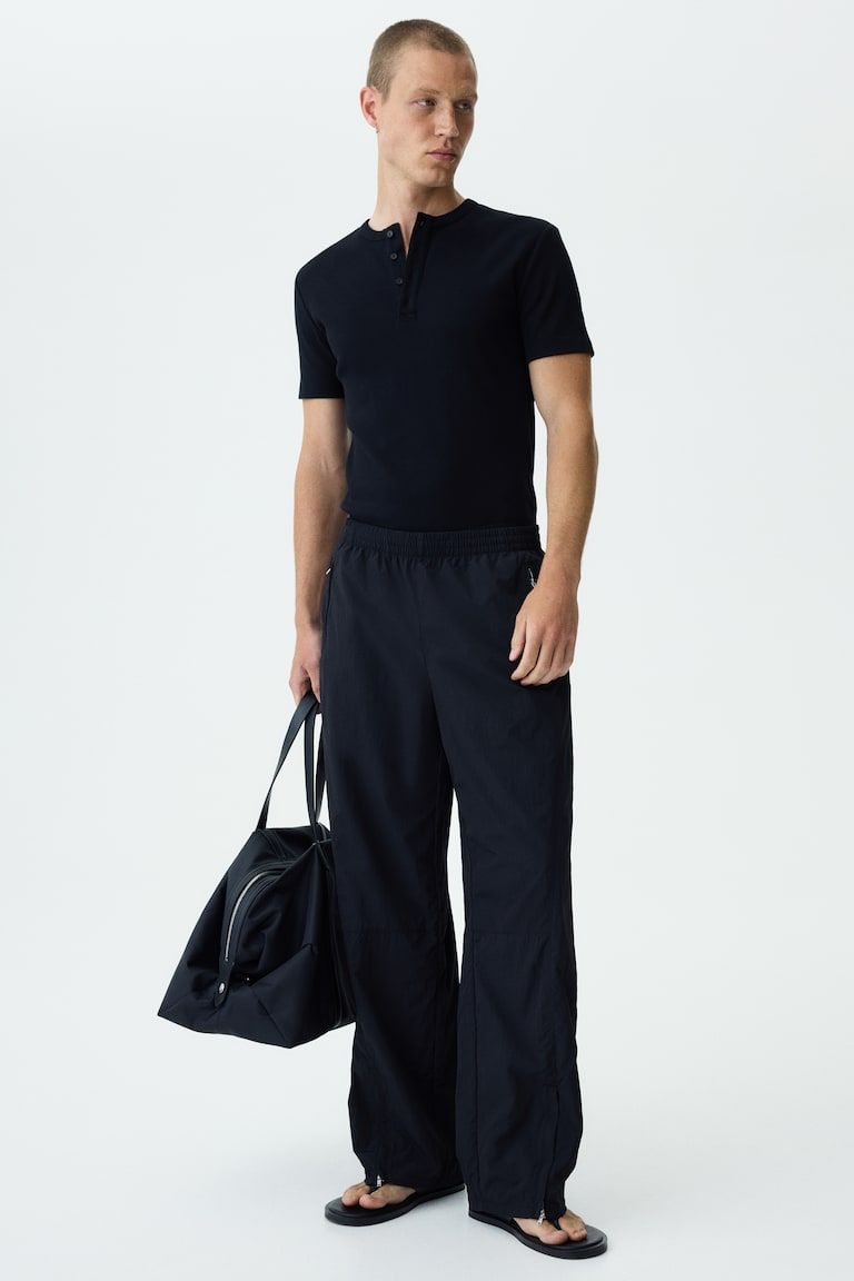 Loose-Fit Nylon Track Pants