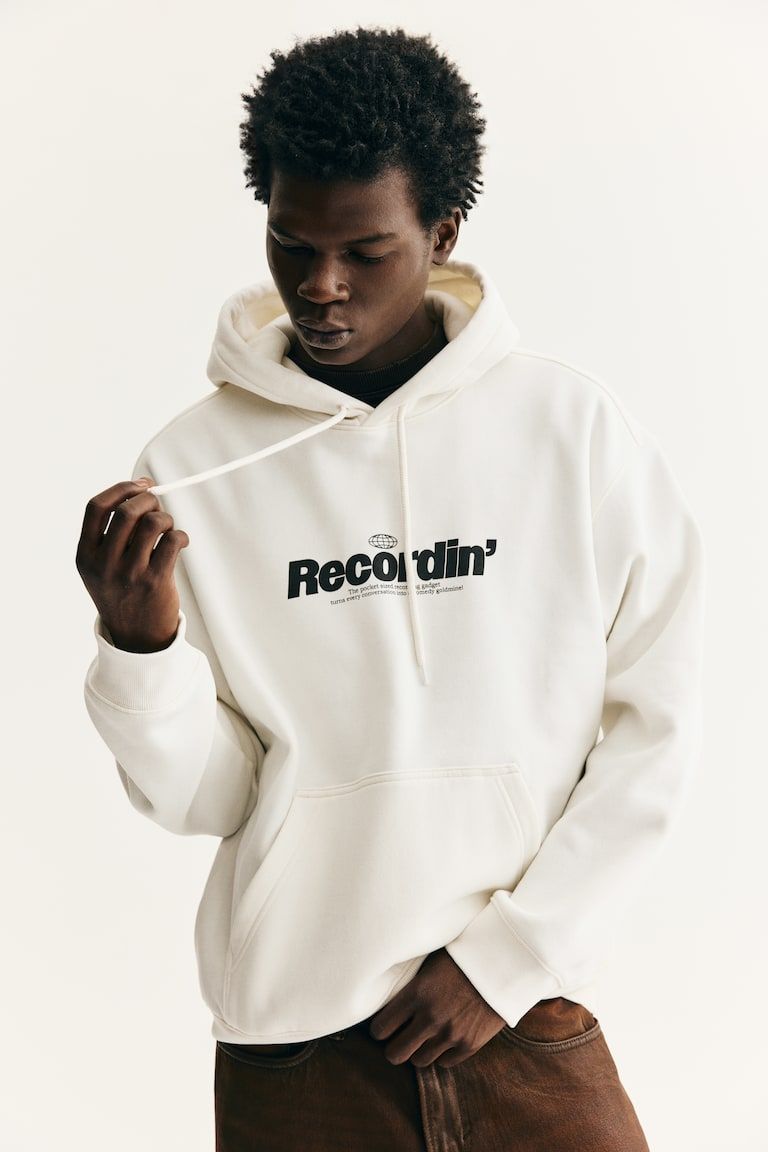 Loose Fit Printed Hoodie