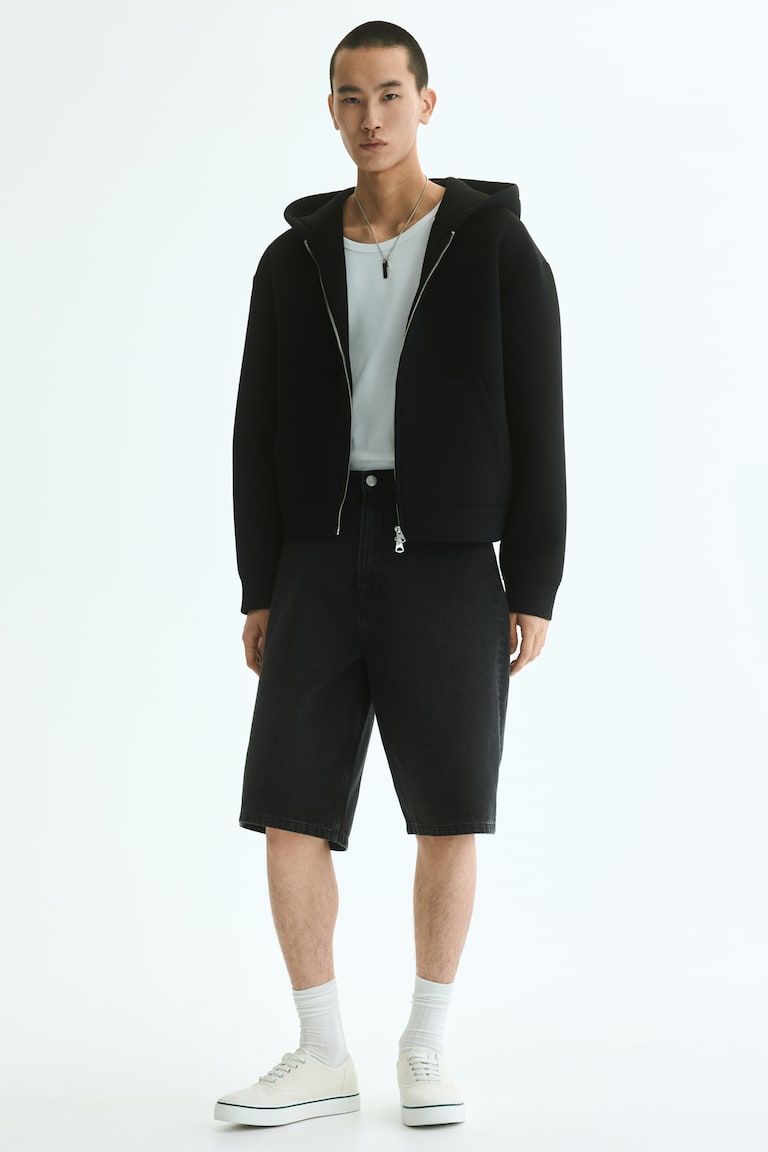 Loose-Fit Scuba Hooded Jacket