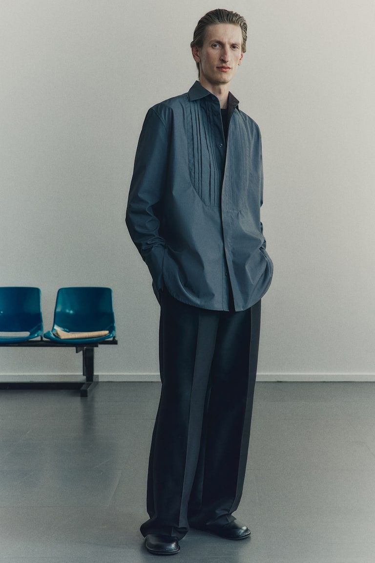 Loose-Fit Tuxedo Shirt
