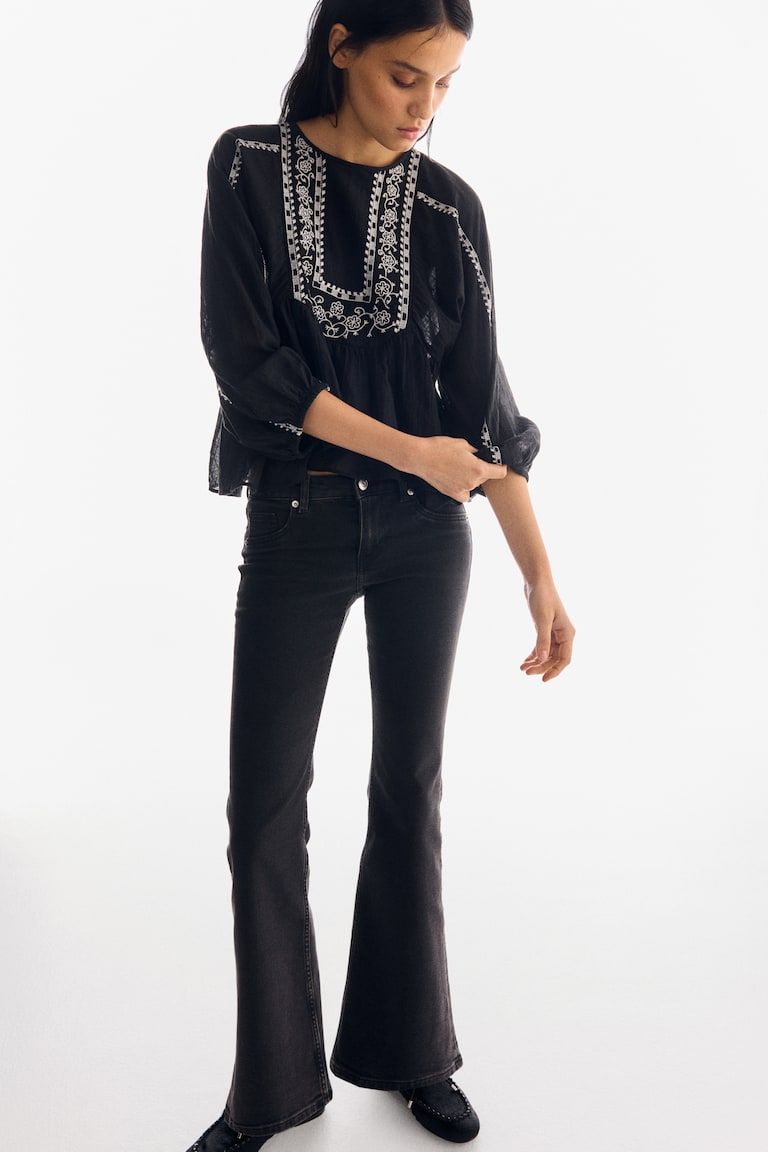 Low Rise Flared Leg Jeans