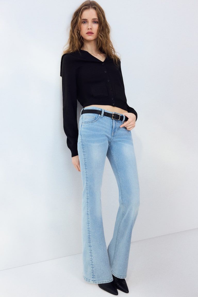 Low Rise Flared Leg Jeans