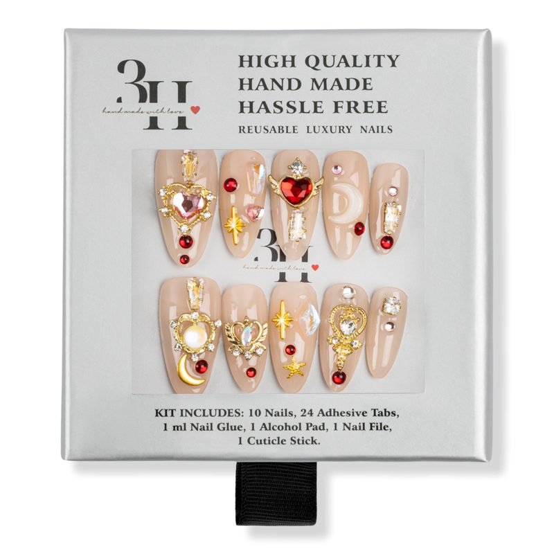 Lunar Bloom Medium Almond Press-On Nails - Medium