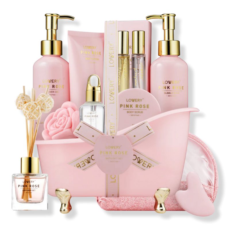 Luxe Pink Rose Bath and Body Spa Gift Set