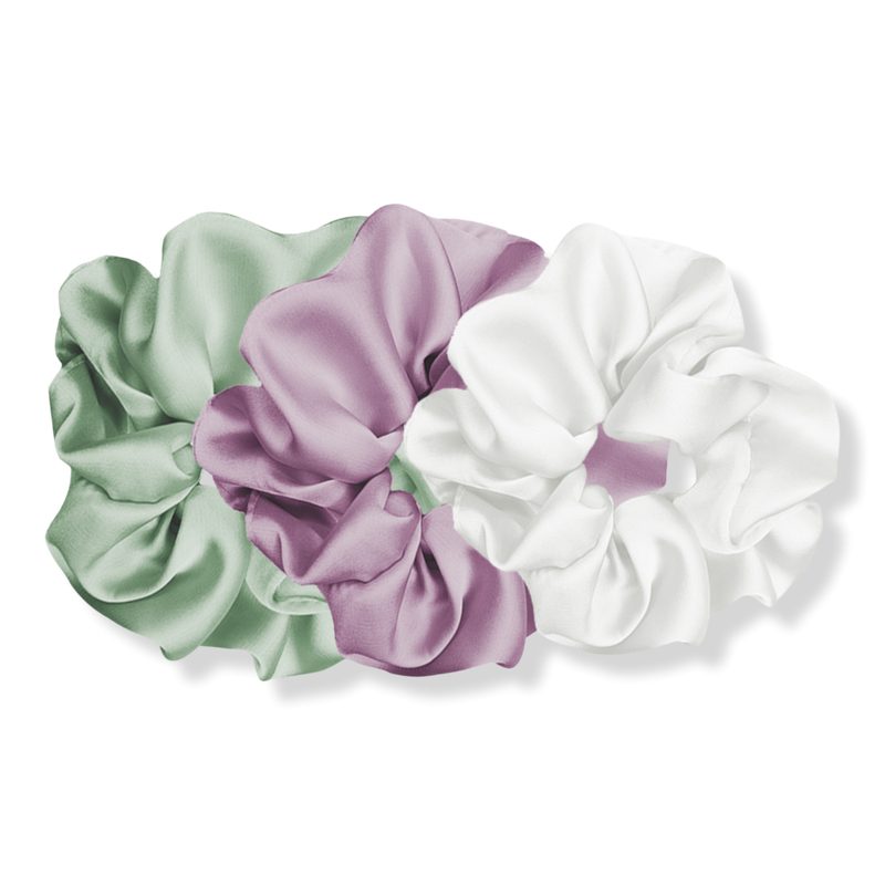 Luxe Plush Scrunchies - Silver Mist