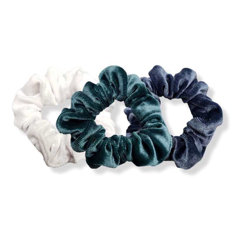 Luxe Velvet Scrunchies - Blue Coconut