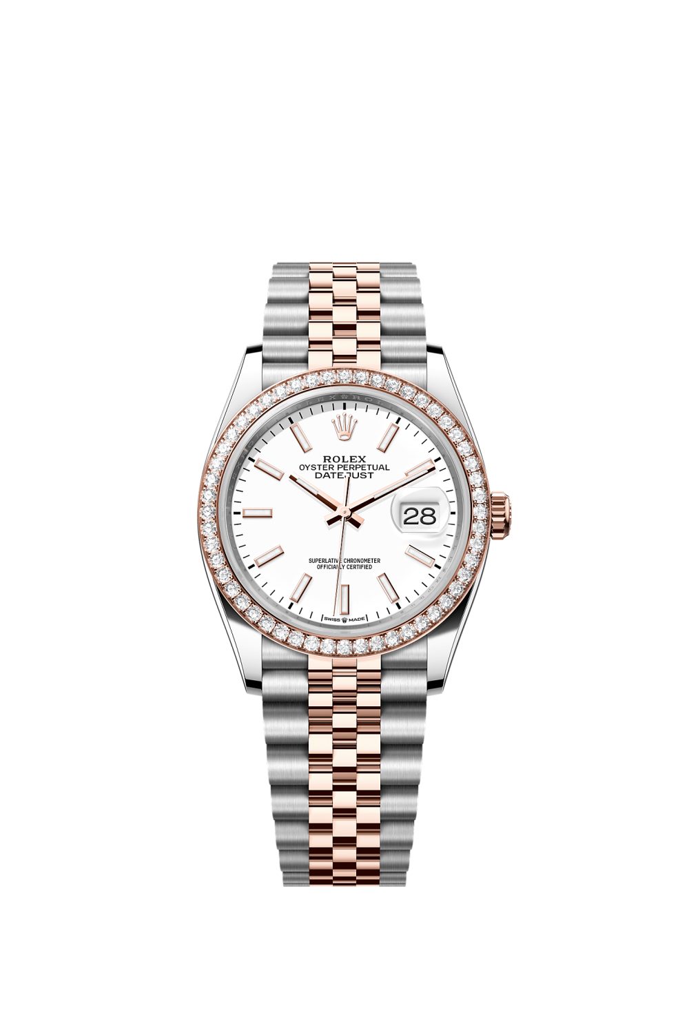 Datejust 36 – Oystersteel, Everose gold and diamonds