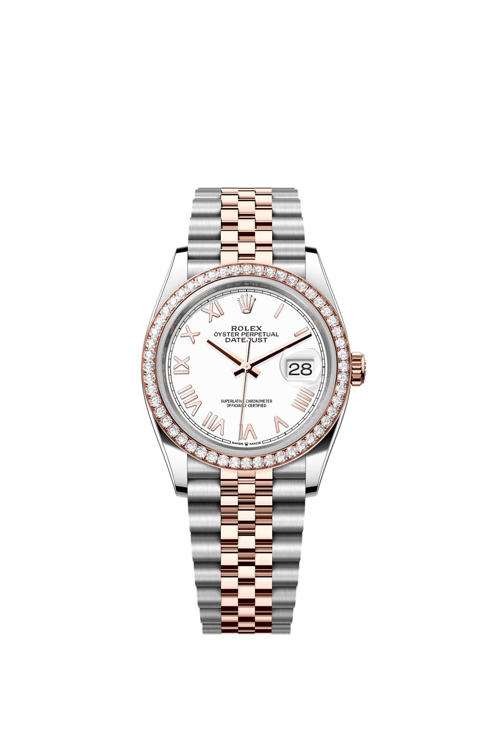 Datejust 36 – Oystersteel, Everose gold and diamonds
