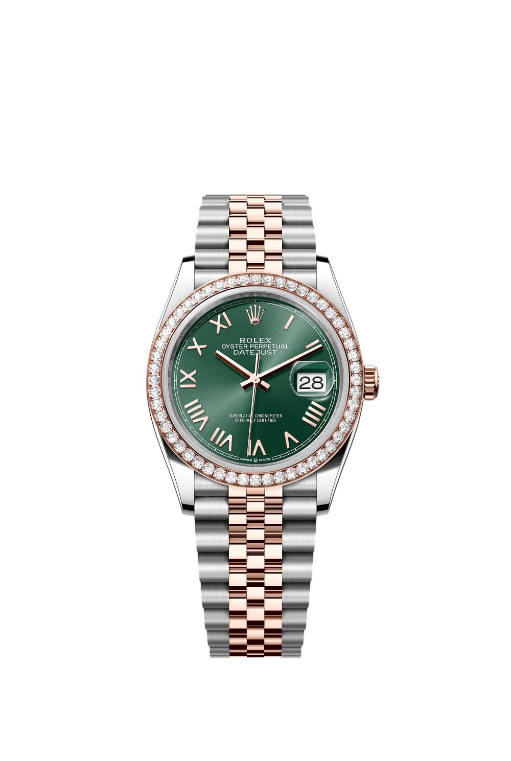 Datejust 36 – Oystersteel, Everose gold and diamonds