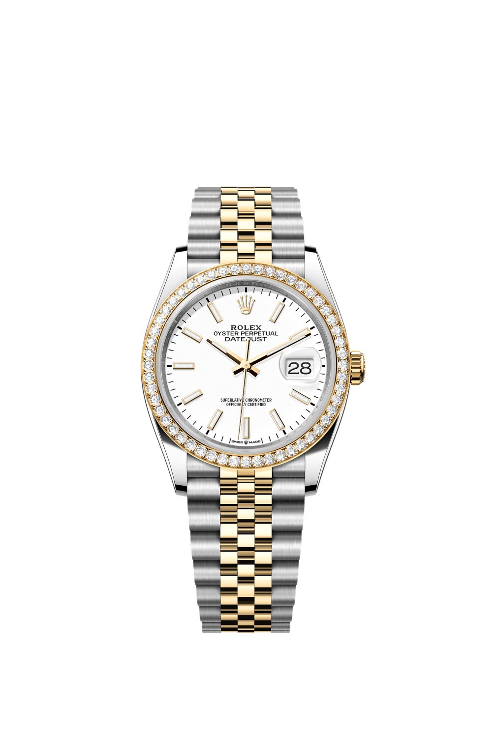 Datejust 36 – Oystersteel, yellow gold and diamonds