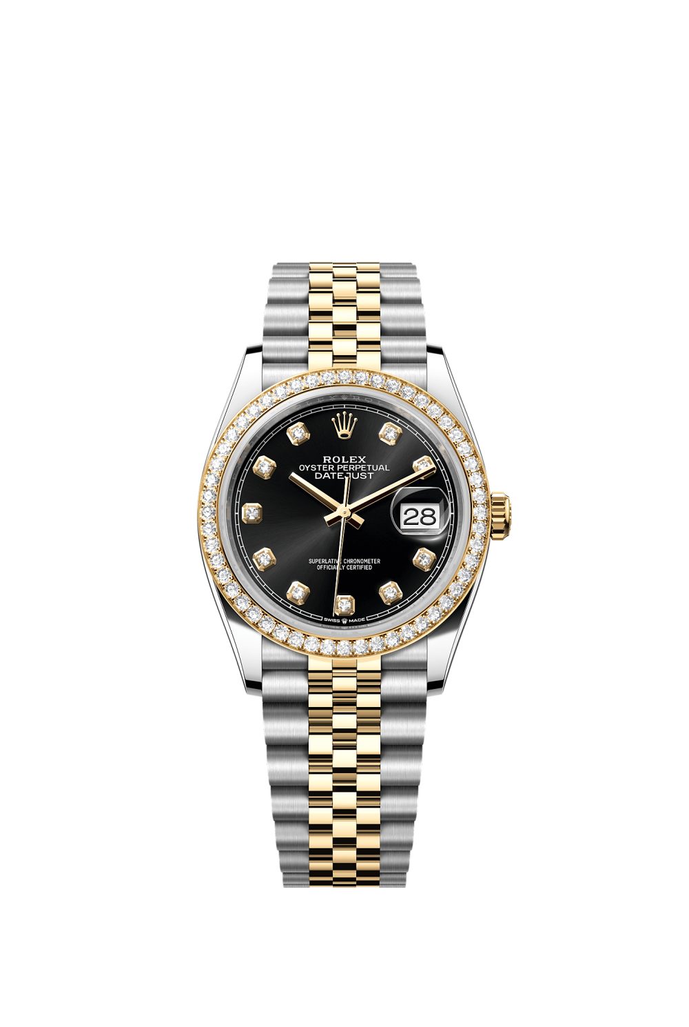 Datejust 36 – Oystersteel, yellow gold and diamonds