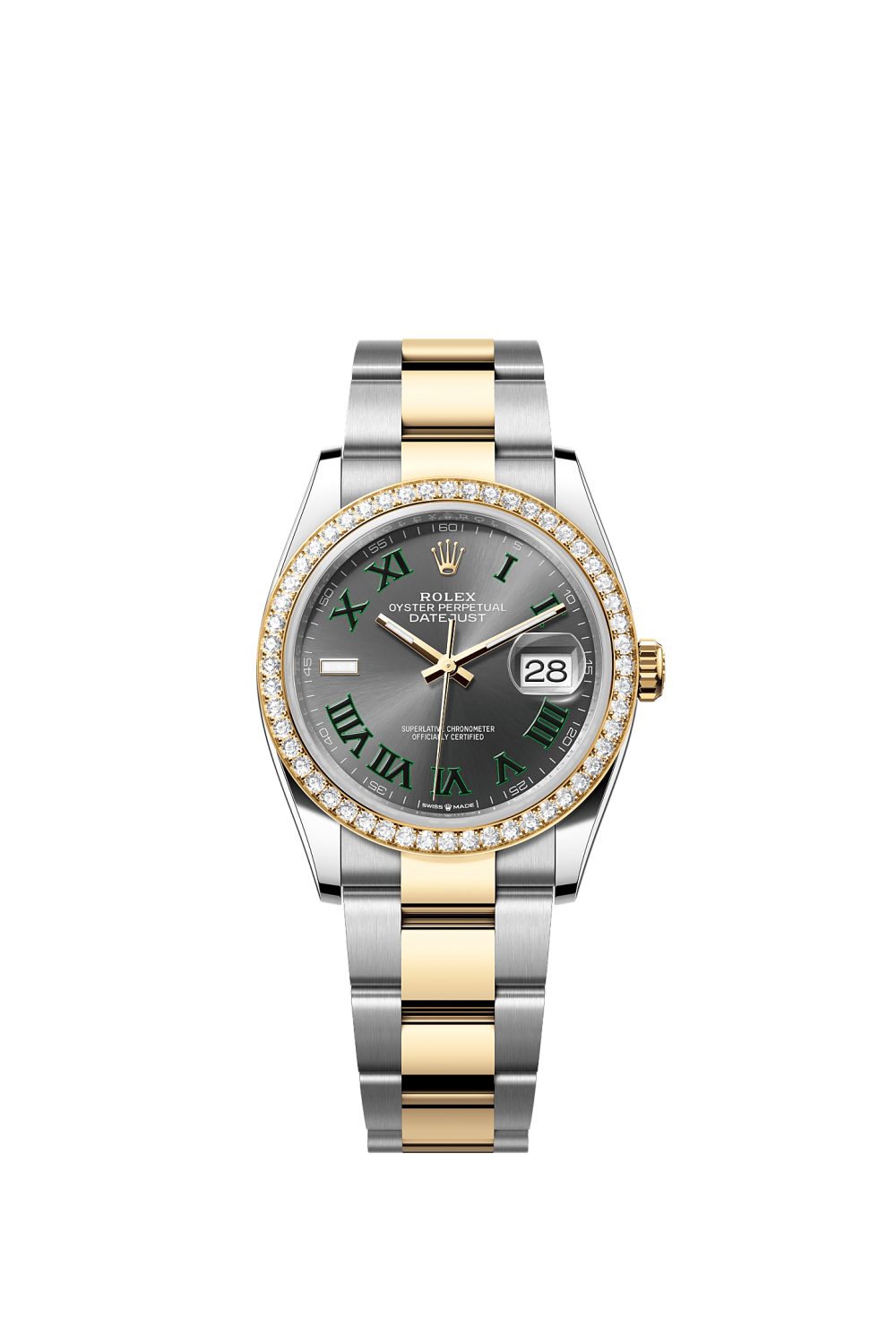 Datejust 36 – Oystersteel, yellow gold and diamonds