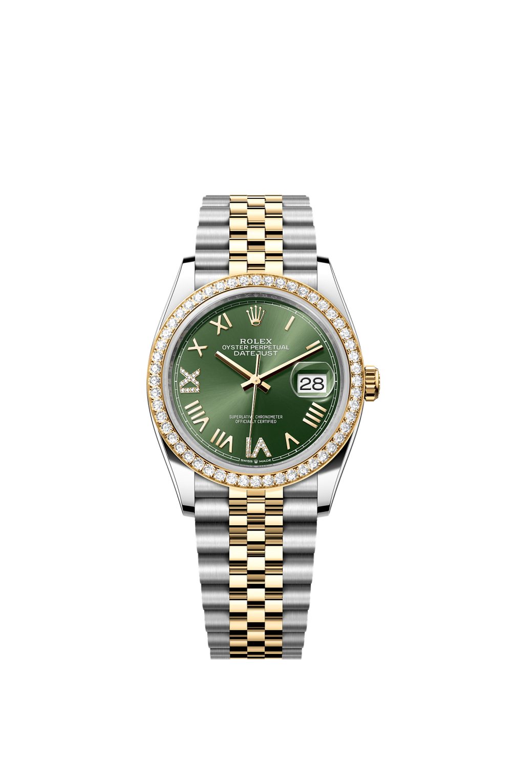 Datejust 36 – Oystersteel, yellow gold and diamonds