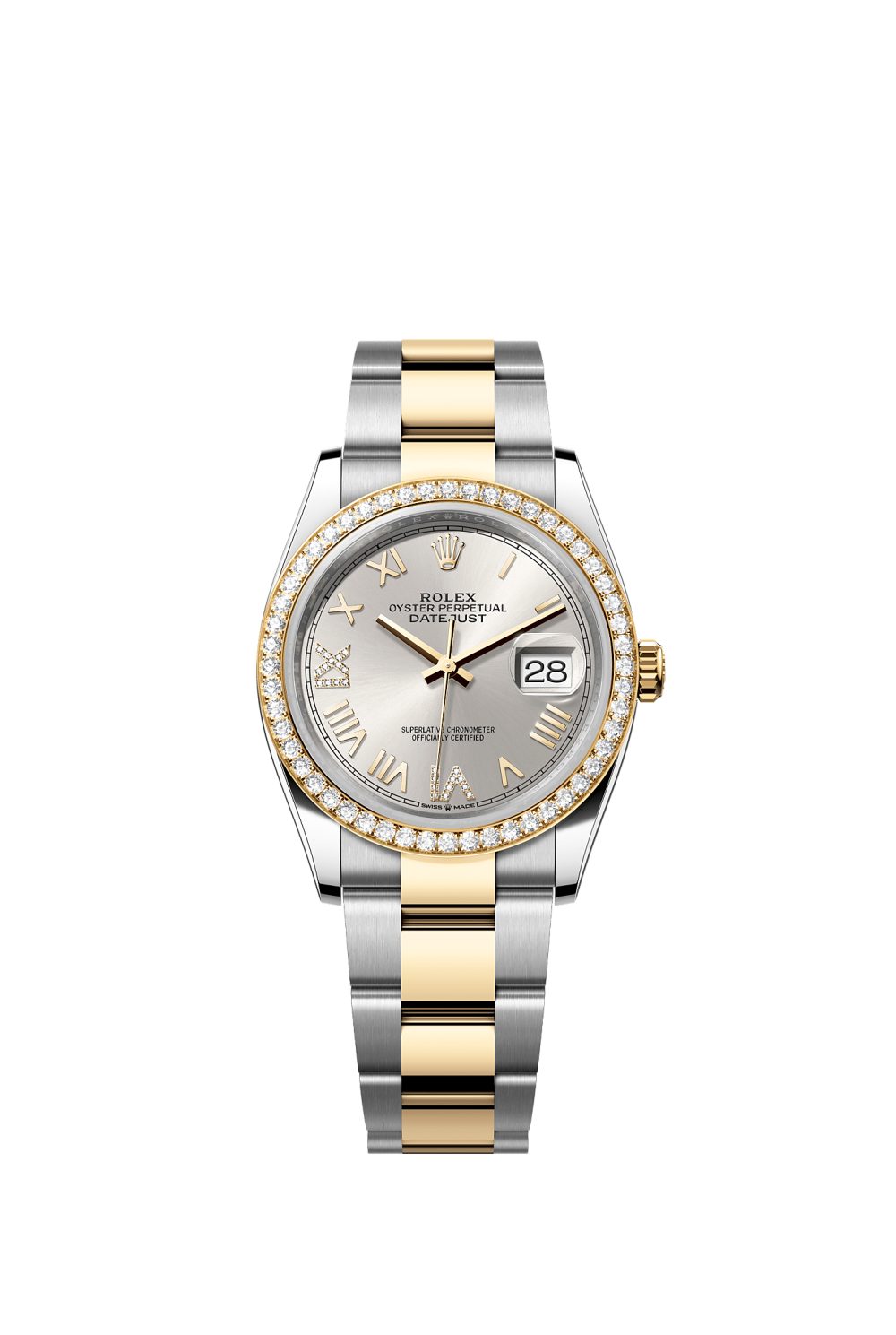 Datejust 36 – Oystersteel, yellow gold and diamonds