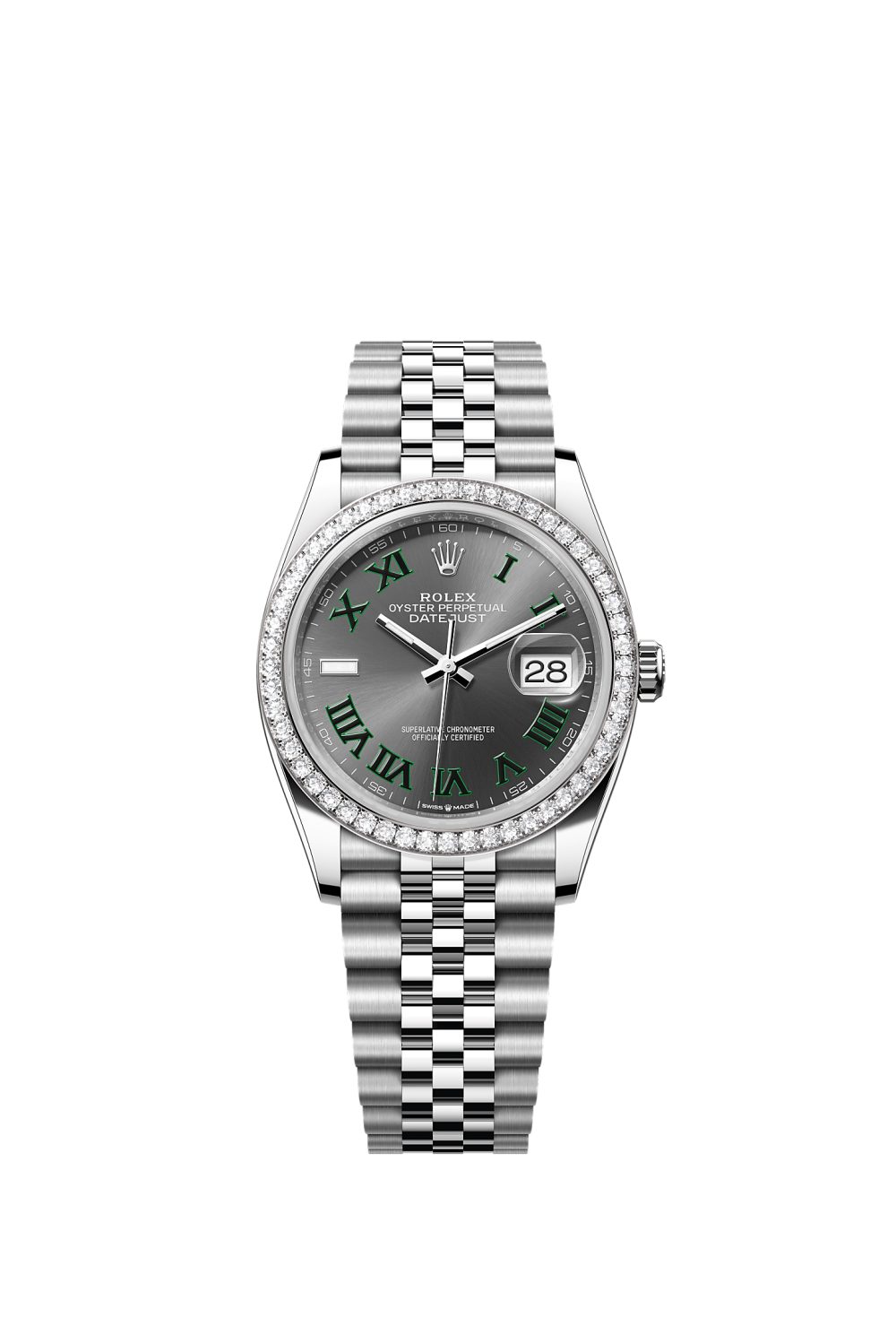 Datejust 36 – Oystersteel, white gold and diamonds
